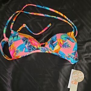 Colorful Tropical Bikini Top